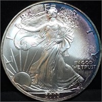 2003 1oz Silver Eagle Gem BU Toned