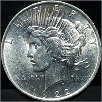 1922 Peace Silver Dollar BU