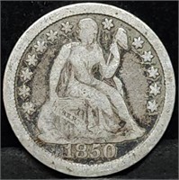 1850 Seated Liberty Silver Dime