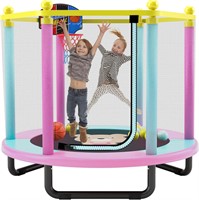 $110  60 Trampoline for Kids, 5FT, with Net, Pink