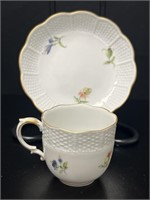 Antique Zudwigthuts Porcelain Cup & Saucer