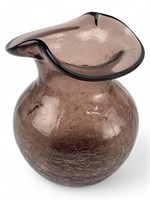 Blenko Purple Crackle Glass Vase