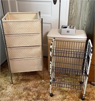 VINTAGE BATHROOM STORAGE CABINET, HAMPER,