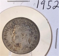 1952 Georgivs VI Canadian Silver Quarter