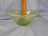 Green glass bowl