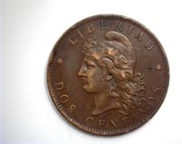 1884 2 Centavos AU+ Agrentina