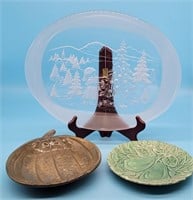 Christmas Cookie Platter, Ceramic Gourd & Pear Pla