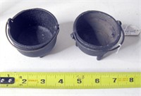 2 Cast Iron Mini Cauldrons