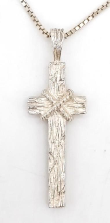 (WX) Dickerson Sterling Silver Cross Necklace