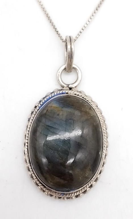 (WX) Sterling Silver & Labradorite Necklace