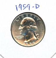 1959-D Washington Uncirculated Silver Quarter