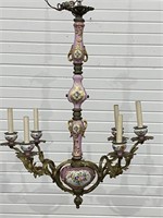 Vintage Hand Painted Porcelain Chandelier