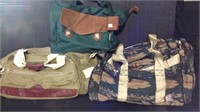Various fabric duffel bags
