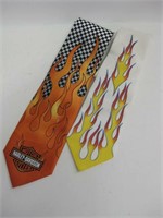 Harley-Davidson & Flames Neckties - 1 Marked Silk