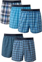 5Pcs Size Large Hanes Mens Tagless Tartan Boxers