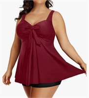 (New)Two Piece Plus Size Tankini Swimsuits for