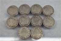V Nickels -Lot of 10 Coins