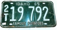 Vintage I965 Idaho License Plate 2T