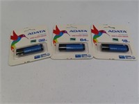 (3) New ADDATA 16gb USB Flash Drives