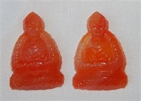 Orange Jade Carved Buddhas