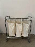Steel Framed Rolling Laundry Cart