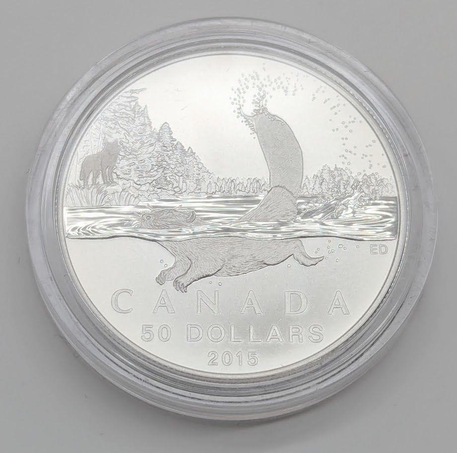 2015 Canadian Beaver 50 Silver Dollar Coin