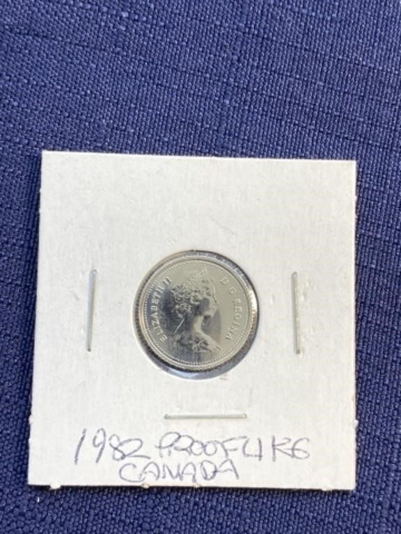 1982 Canadian $.10 coin proof like