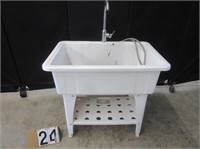 Composition Wash Sink w/ Single Delivery Faucet