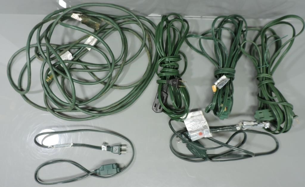 LOT GREEN EXTENSION CORDS VARIOUS LENGTHS