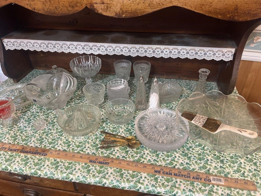 vintage glass/lead Crystal servingware lot