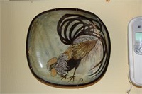 Handpainted rooster dish