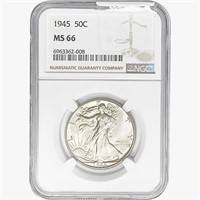 1945 Walking Liberty Half Dollar NGC MS66