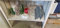 Lot of assorted vases, glass, and assorted metal