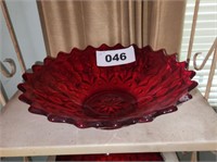 FOSTORIA RED HOLLY 11" CENTERPIECE BOWL