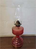 OLD OIL LAMP - PAINTED RED