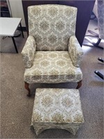 UPHOLSTERED CHAIR WITH FOOT STOOL  - CLEAN