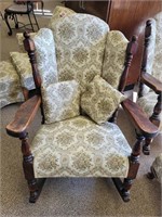 WING BACK ROCKING CHAIR WITH 2 SMALL PILLOWS