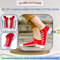 SET OF 2 CANVAS SHOES PATTERN COTTON SOCKS