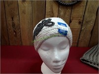 Knitted White & Black Head Wrap