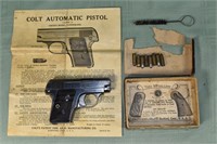 Colt Automatic Calibre 25 pistol, s# 326747, inclu