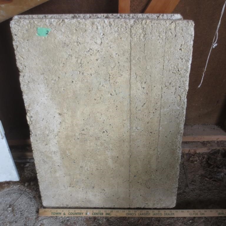 2 pieces of concrete, 22" x 30"