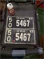 1963 IA License Plate Pair County 50 #5467