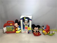 Mickey Mouse toys. Puppet, phone, animated tv and