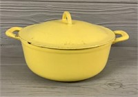 Yellow Enamel Cast Iron Pot