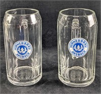 Two Glass Hurnerbrau Ansbach One Liter Mugs