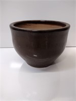 Glazed Brown Ceramic Pot