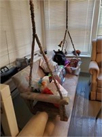 WOODEN SWING WITH CUSHION