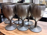 6 Metawa Pewter Wine Goblets Holland