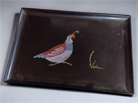 Quail Black Tray by Couroc of Monterey