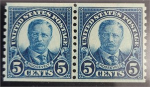 US Stamps #602 Mint NH Pair graded VF-XF 85 with 2